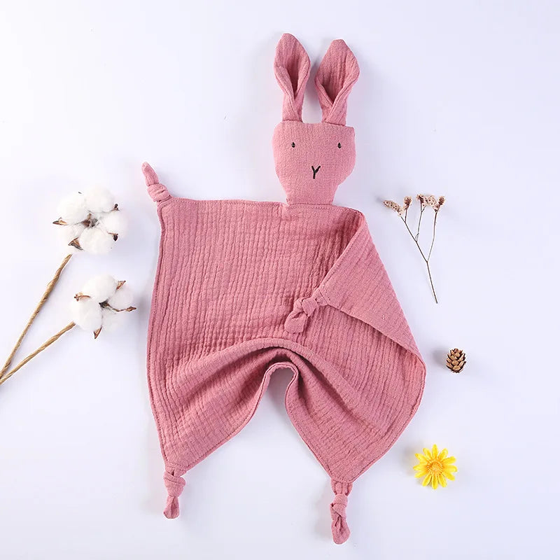 Muslin Baby Comfort Towel Cotton Comforter Blanket Soft Newborn Sleeping Dolls Kids Fashion Sleep Toy Soothe Appease Towel Bibs