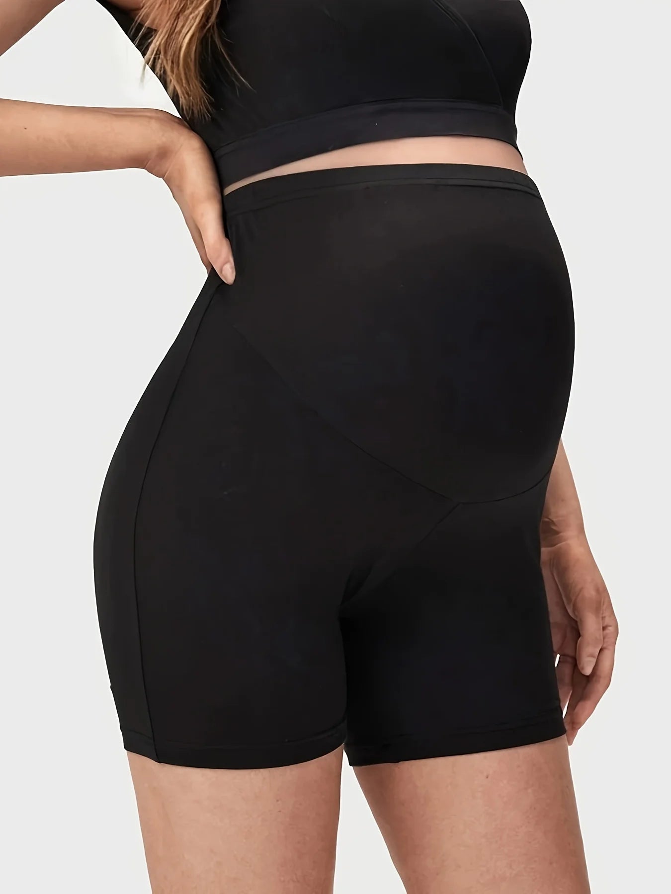 Maternity Solid Color Casual Shorts