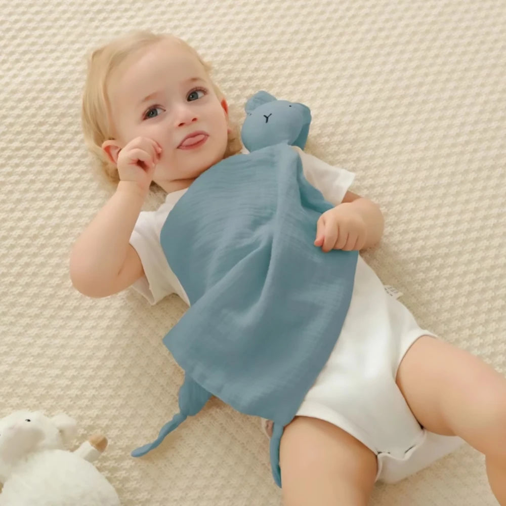 Muslin Baby Comfort Towel Cotton Comforter Blanket Soft Newborn Sleeping Dolls Kids Fashion Sleep Toy Soothe Appease Towel Bibs