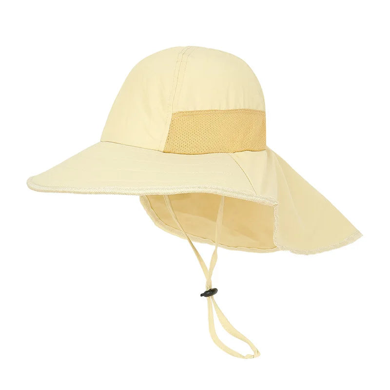 Kids Summer Hat Girls Boys Sun Hat with Neck Flap UV Protection Safari Hat Baby Child Summer Travel Cap 2-12 Years Old