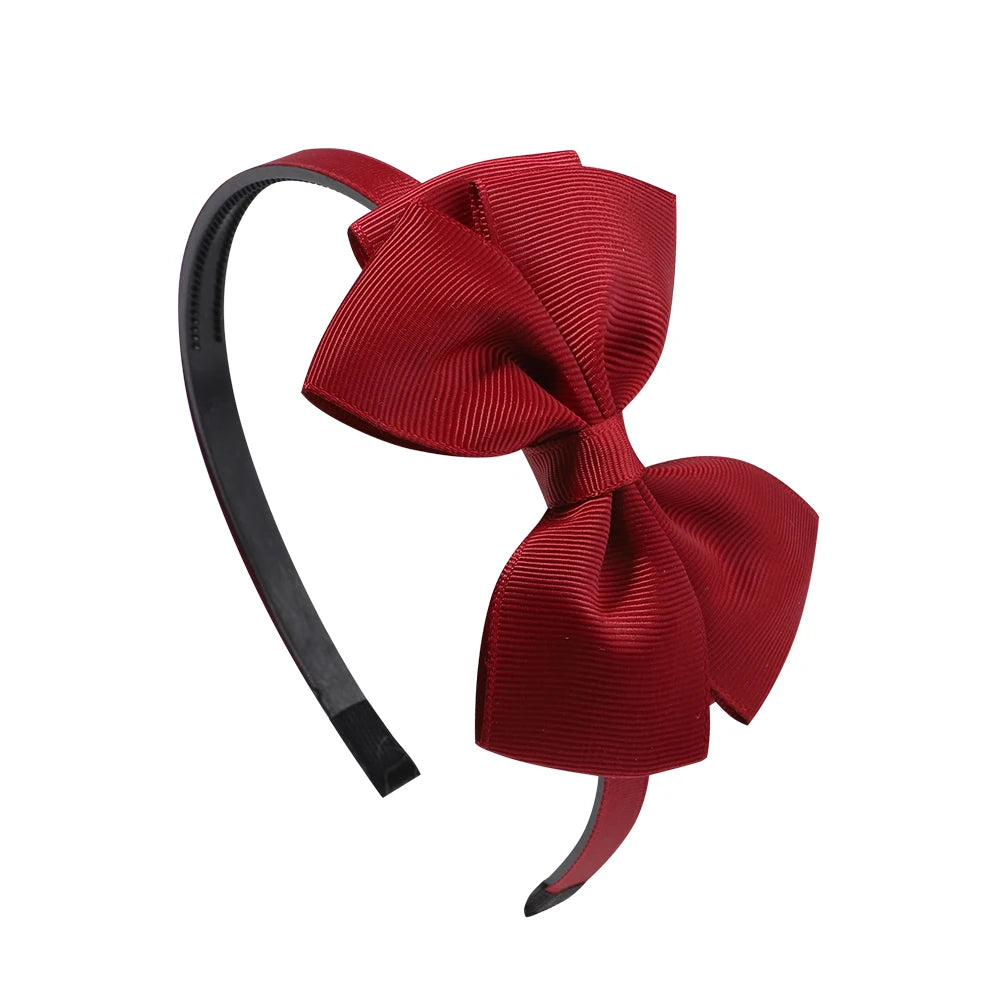 Cute Solid Color Bowknot Hair Band For Baby Kids Ribbon Handmade Hair Bows Hairbands Headband Headwear Girls Hair Accessories