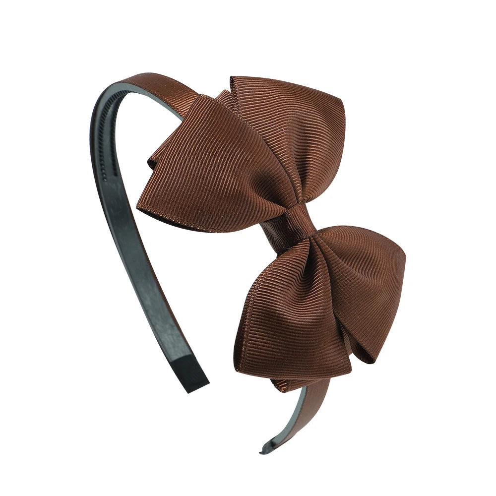 Cute Solid Color Bowknot Hair Band For Baby Kids Ribbon Handmade Hair Bows Hairbands Headband Headwear Girls Hair Accessories