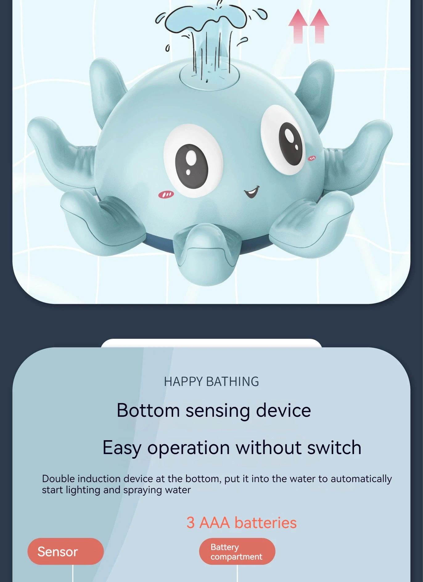 Baby Bath Toys Electric Octopus Automatic Sprinkler Bathtub Toy Swim Pool Bathing Toys with Music LED Light For Kids Gift
