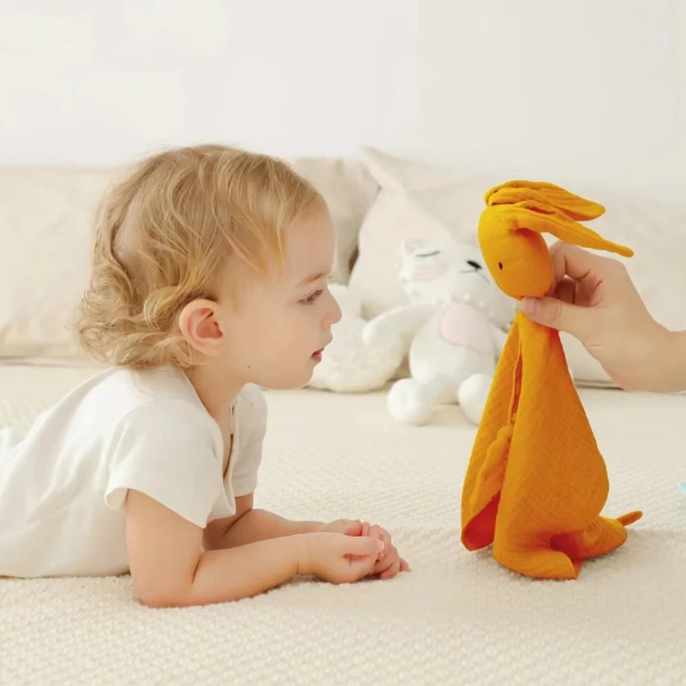 Muslin Baby Comfort Towel Cotton Comforter Blanket Soft Newborn Sleeping Dolls Kids Fashion Sleep Toy Soothe Appease Towel Bibs