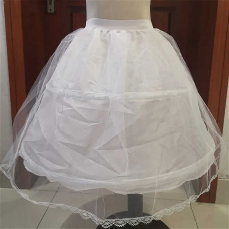 Kids Petticoats for Flower Girls Dresses Little Girls Crinoline 2 Hoop Skirt Petticoat Lolita Skirt Underskirt Vestido De Novia