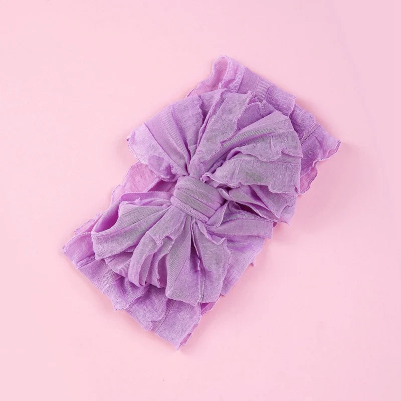Baby Headband Big Bows For Girls Hair Accessories Jacquard Toddler Wide Headwrap Soft Newborn Hairband Elastic Kids Turban