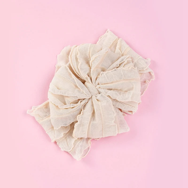 Baby Headband Big Bows For Girls Hair Accessories Jacquard Toddler Wide Headwrap Soft Newborn Hairband Elastic Kids Turban