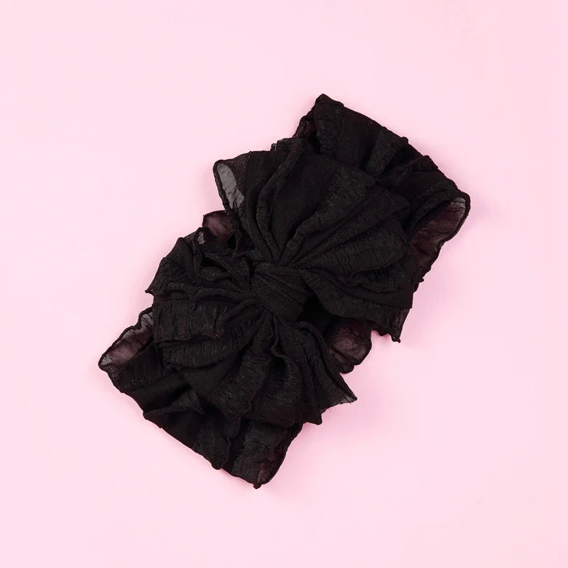 Baby Headband Big Bows For Girls Hair Accessories Jacquard Toddler Wide Headwrap Soft Newborn Hairband Elastic Kids Turban