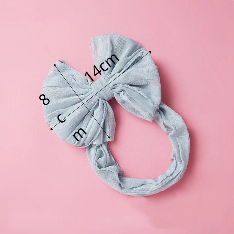 Baby Headband Big Bows For Girls Hair Accessories Jacquard Toddler Wide Headwrap Soft Newborn Hairband Elastic Kids Turban