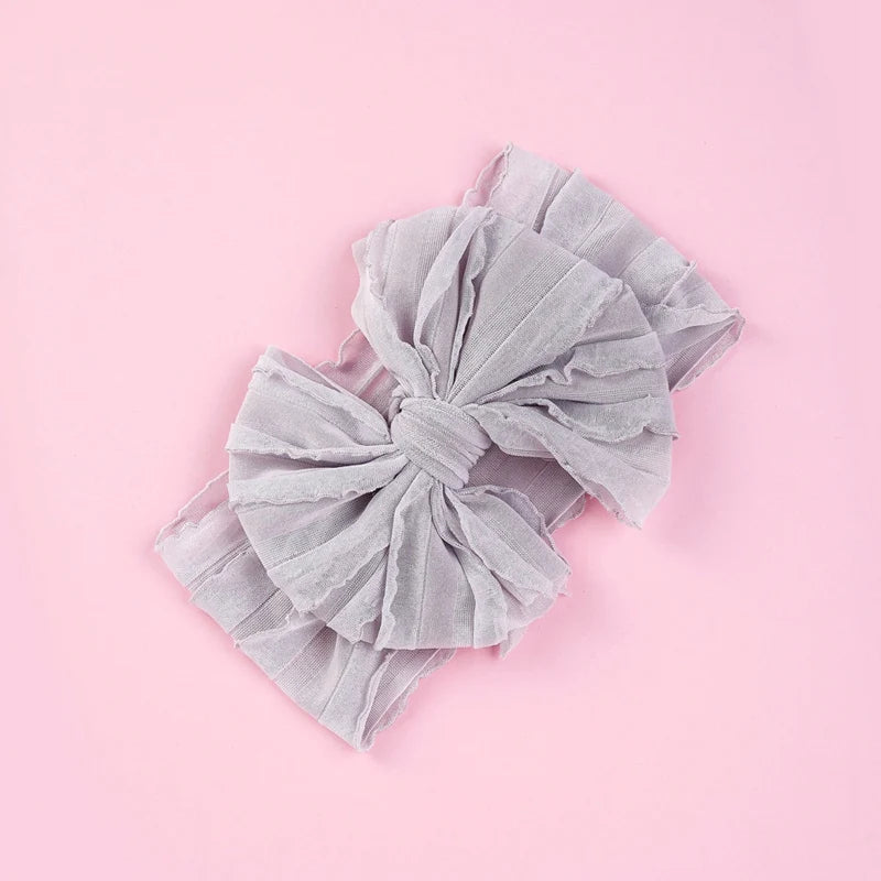 Baby Headband Big Bows For Girls Hair Accessories Jacquard Toddler Wide Headwrap Soft Newborn Hairband Elastic Kids Turban