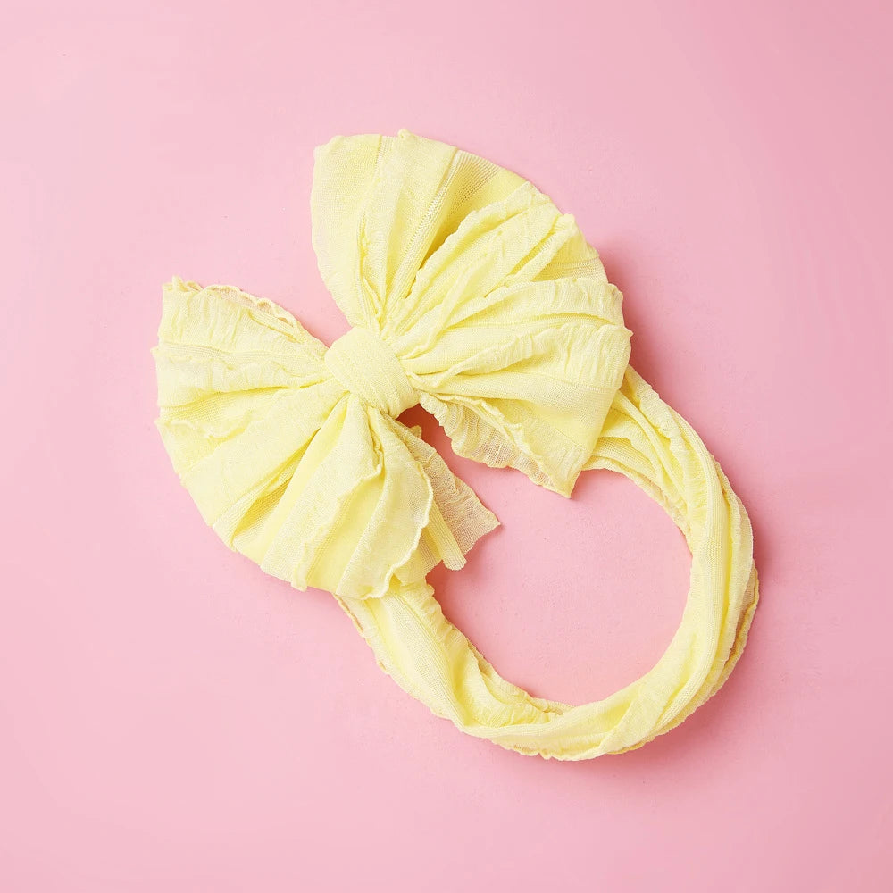 Baby Headband Big Bows For Girls Hair Accessories Jacquard Toddler Wide Headwrap Soft Newborn Hairband Elastic Kids Turban