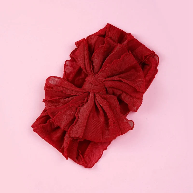 Baby Headband Big Bows For Girls Hair Accessories Jacquard Toddler Wide Headwrap Soft Newborn Hairband Elastic Kids Turban
