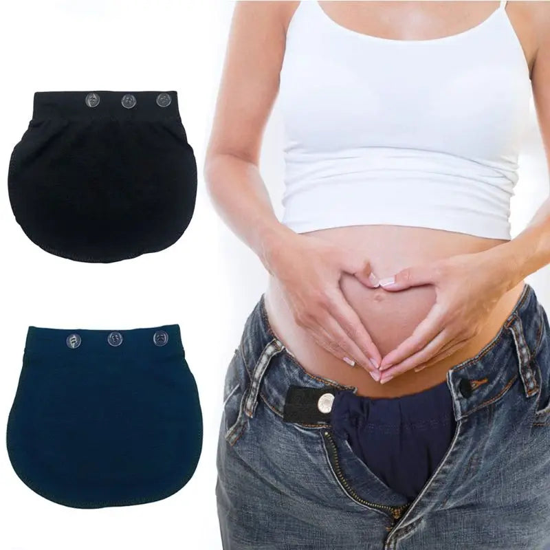 Maternity Pregnancy Waistband Belt Soft Adjustable Elastic Pants Lengthening Waist Extenders Button Mother Loose Pants Belt