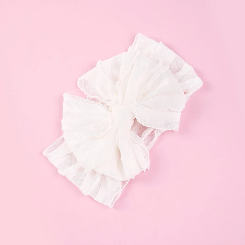 Baby Headband Big Bows For Girls Hair Accessories Jacquard Toddler Wide Headwrap Soft Newborn Hairband Elastic Kids Turban
