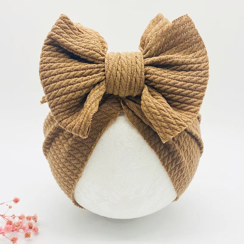 16pc/lot Cable Knit Knot Bows Baby Bandanas Turban Headband Babes Donuts Hat Kids Girls Infant Beanie Caps Baby Hair Accessories