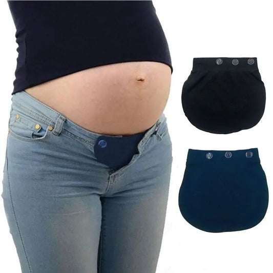 Maternity Pregnancy Waistband Belt Soft Adjustable Elastic Pants Lengthening Waist Extenders Button Mother Loose Pants Belt
