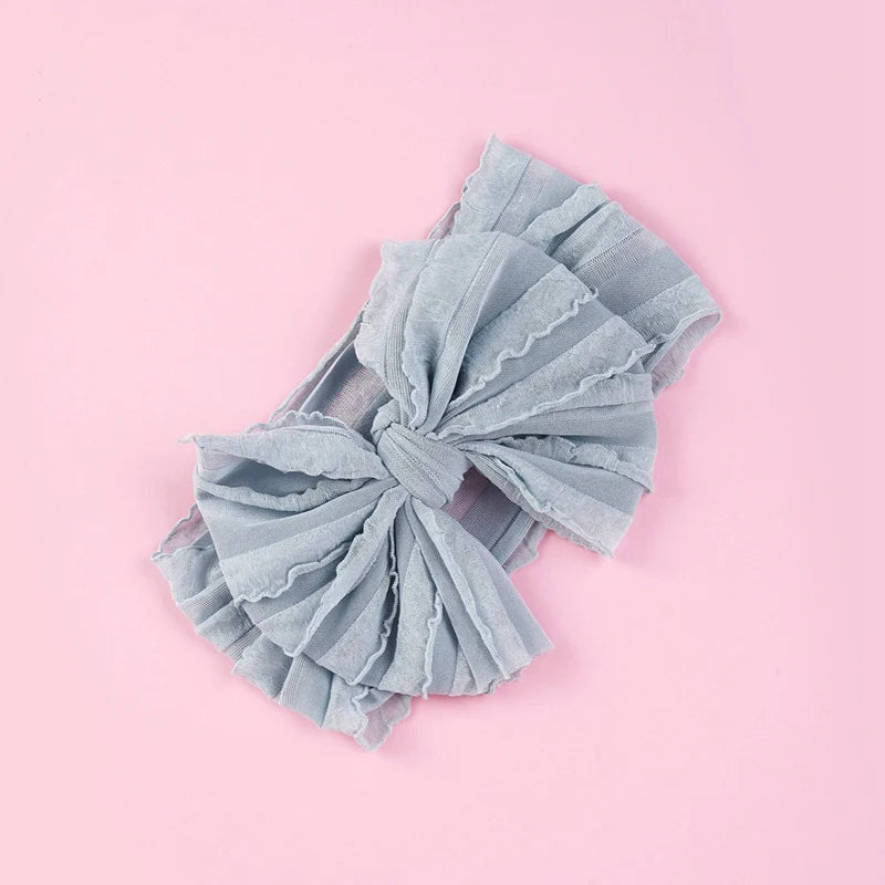 Baby Headband Big Bows For Girls Hair Accessories Jacquard Toddler Wide Headwrap Soft Newborn Hairband Elastic Kids Turban