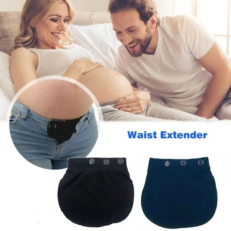 Maternity Pregnancy Waistband Belt Soft Adjustable Elastic Pants Lengthening Waist Extenders Button Mother Loose Pants Belt