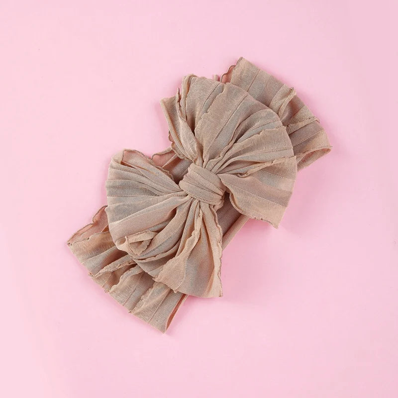 Baby Headband Big Bows For Girls Hair Accessories Jacquard Toddler Wide Headwrap Soft Newborn Hairband Elastic Kids Turban