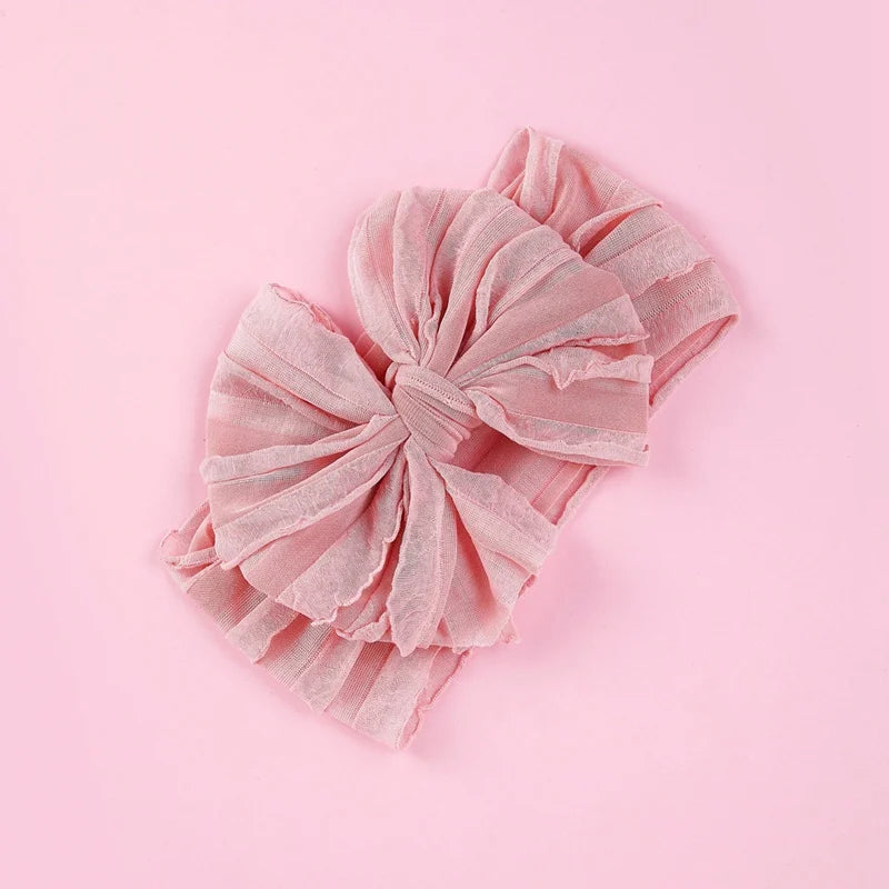 Baby Headband Big Bows For Girls Hair Accessories Jacquard Toddler Wide Headwrap Soft Newborn Hairband Elastic Kids Turban