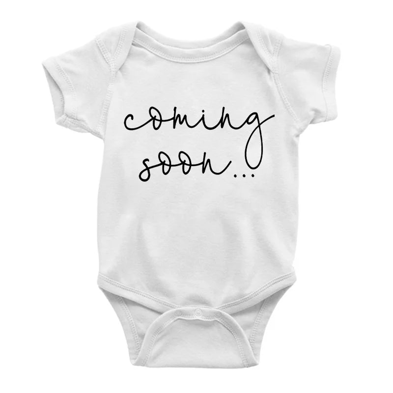 Baby Announcement Coming Soon 2025 Newborn Baby Romper Casual Boys Girls Bodysuit Body Pregnancy Reveal Clothes Infant Jumpsuit