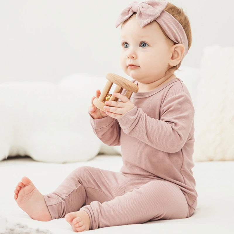 Striped Bamboo Fiber Toddler Pajamas Set Soft Kid Baby Boy Girl Clothes Long-Sleeve Baby Clothing Set Sleepwear for Girls