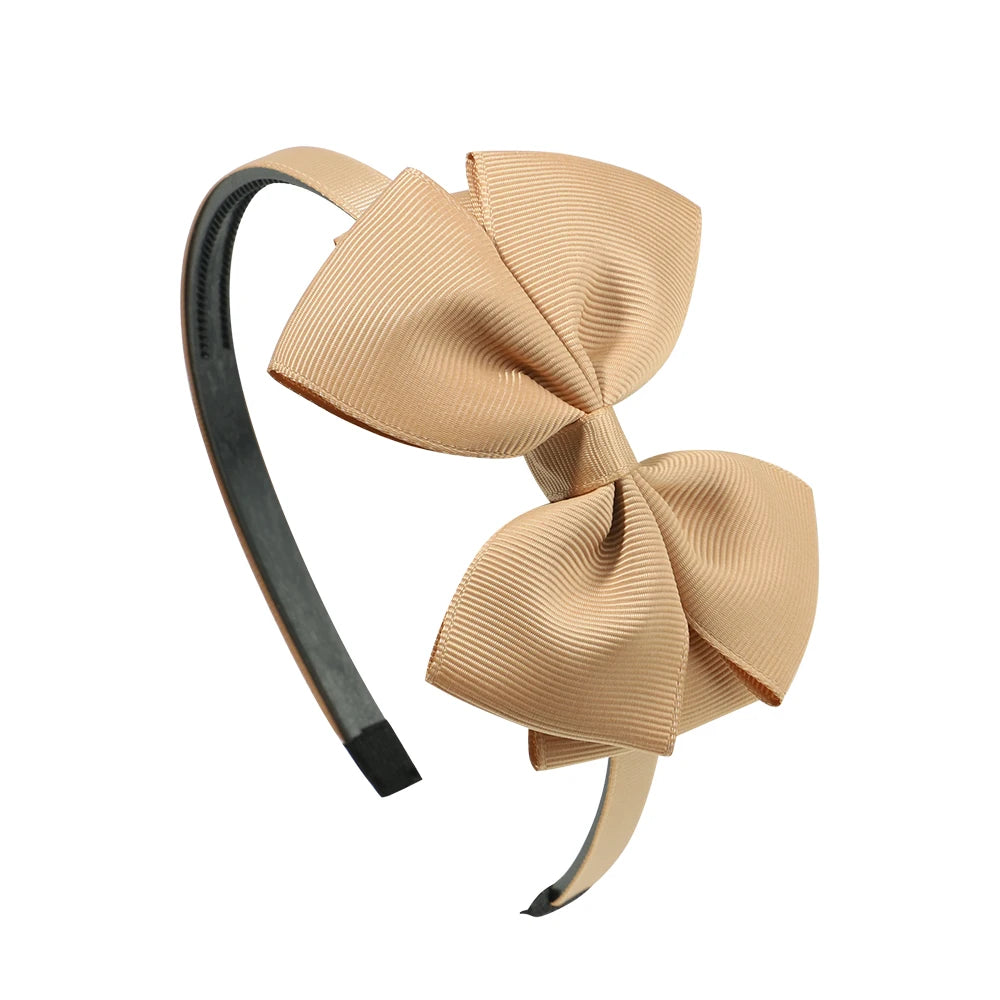 Cute Solid Color Bowknot Hair Band For Baby Kids Ribbon Handmade Hair Bows Hairbands Headband Headwear Girls Hair Accessories