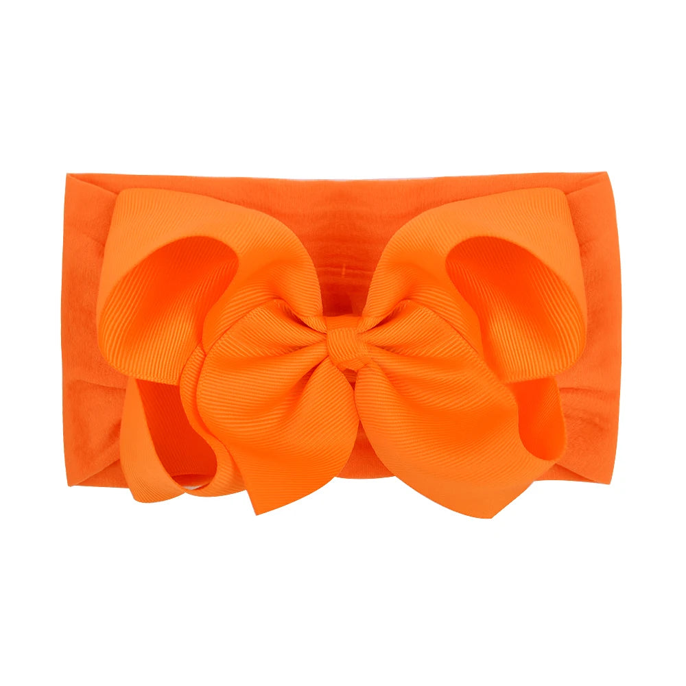 1Pcs Solid Large Baby Bows Cables Turban Headband for Kids Girls Handmade Newborn Toddle Headwear Hair Accessories Wholesale