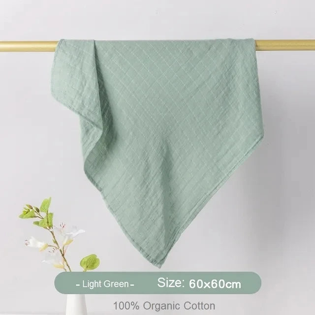 Newborn Blankets Bamboo Bath Towel Baby Swaddle Kids Muslin Organic Cotton Fabric Super Soft Burp Cloth Monthly Wrap 60*60 CM