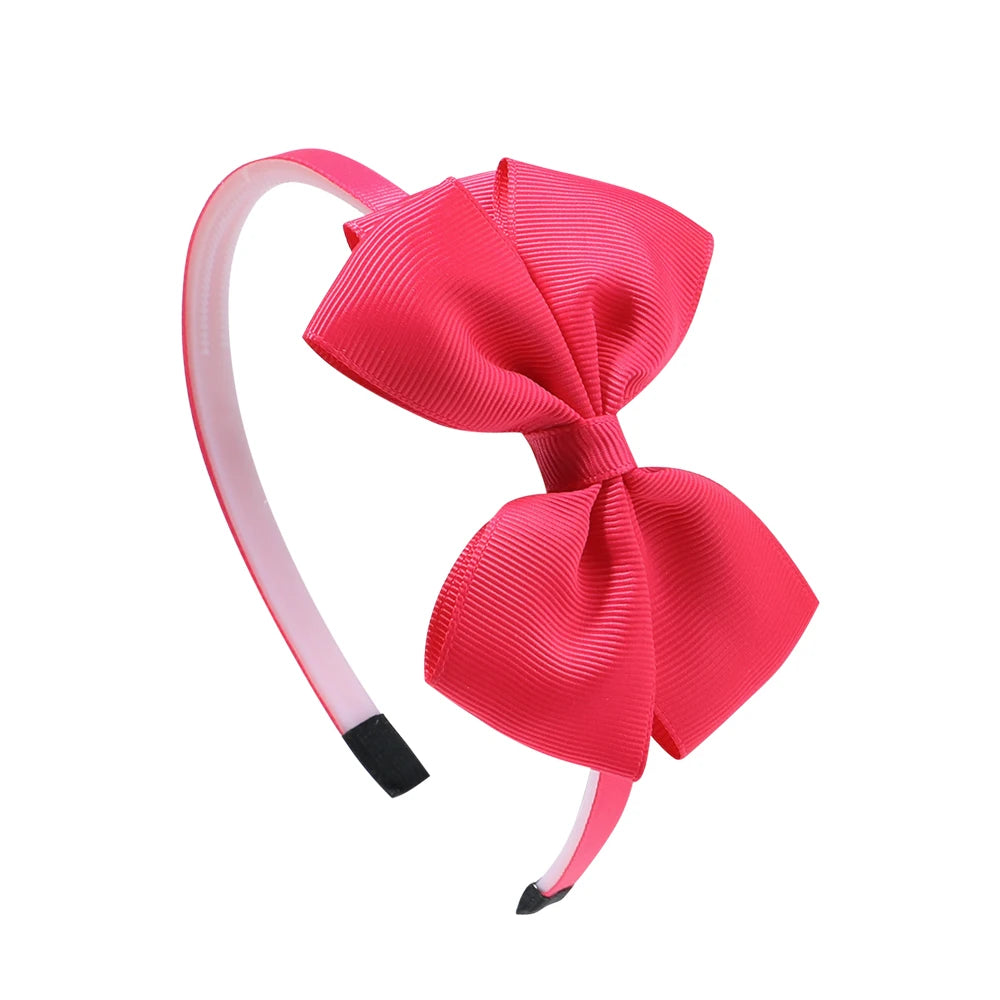 Cute Solid Color Bowknot Hair Band For Baby Kids Ribbon Handmade Hair Bows Hairbands Headband Headwear Girls Hair Accessories