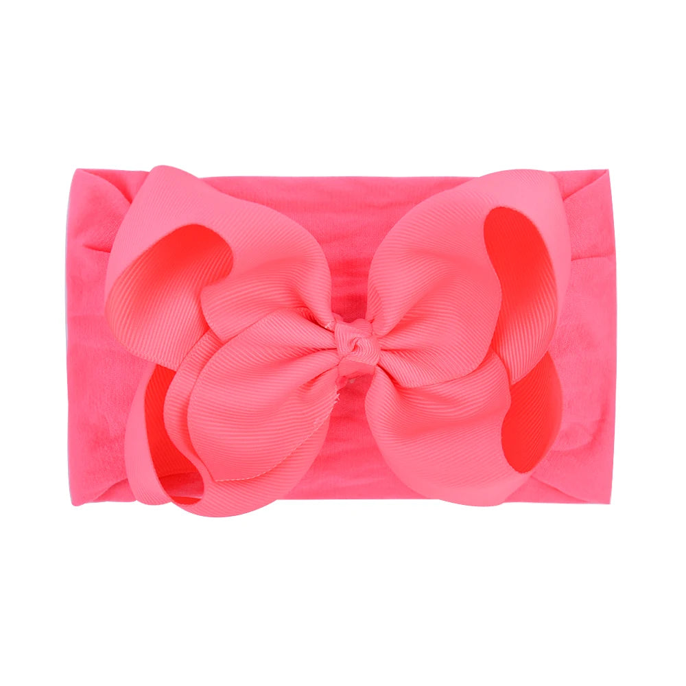 1Pcs Solid Large Baby Bows Cables Turban Headband for Kids Girls Handmade Newborn Toddle Headwear Hair Accessories Wholesale