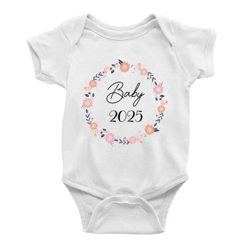 Baby Announcement Coming Soon 2025 Newborn Baby Romper Casual Boys Girls Bodysuit Body Pregnancy Reveal Clothes Infant Jumpsuit