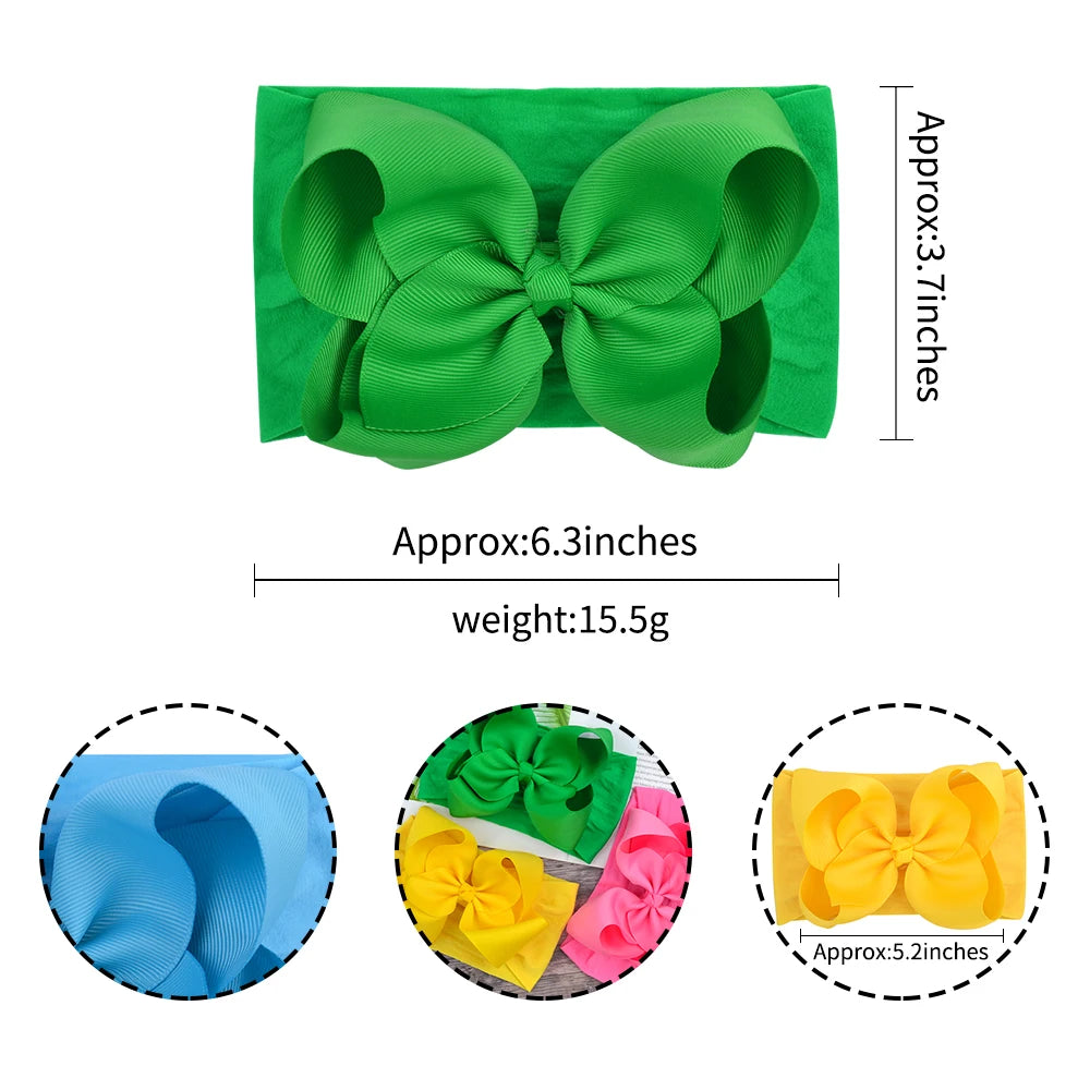 1Pcs Solid Large Baby Bows Cables Turban Headband for Kids Girls Handmade Newborn Toddle Headwear Hair Accessories Wholesale
