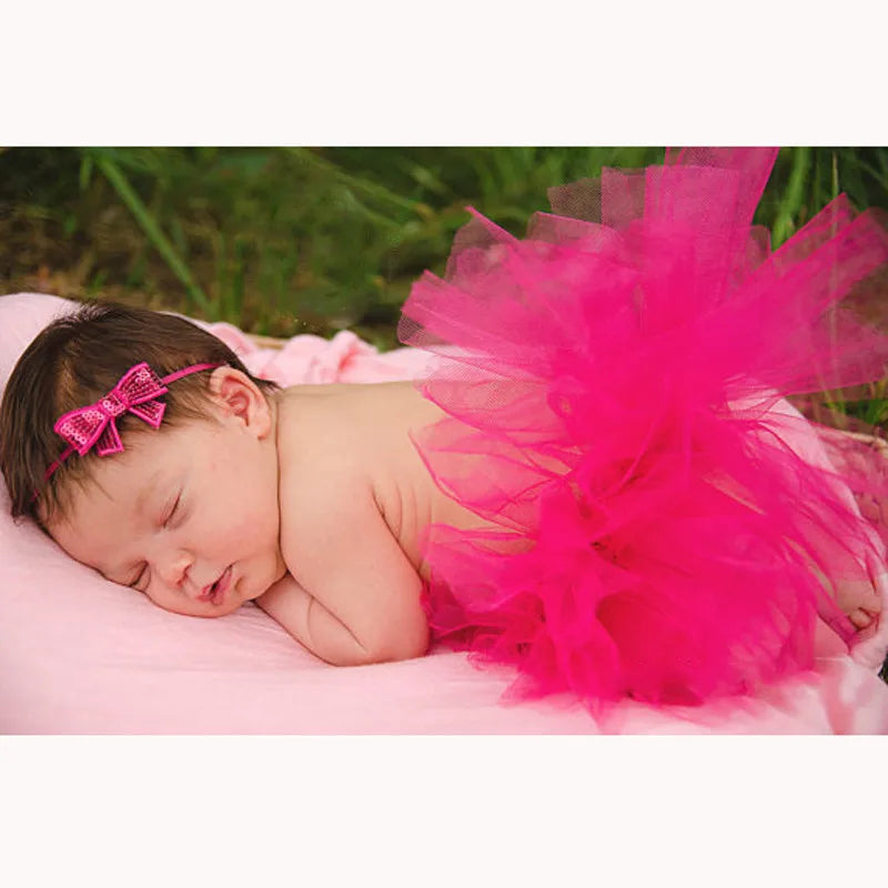 Baby Newborn Photography Props Cute Princess Infant Costume Outfit With Flower Headband Accesssories Baby Girls Dress Tutu Skirt