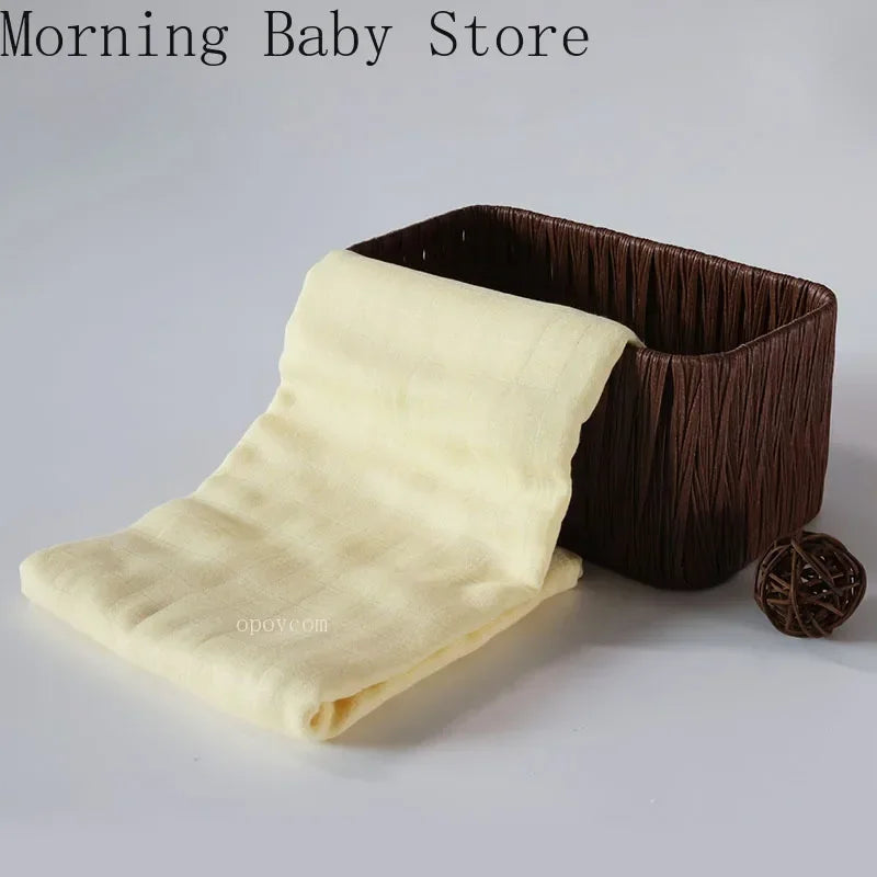 120*120cm Muslin Bamboo Baby Blanket Soft 2 Layers Newborn Swaddle Wrap Bath Towel Blanket Infant Sleepsack Stroller Cover 0-36M