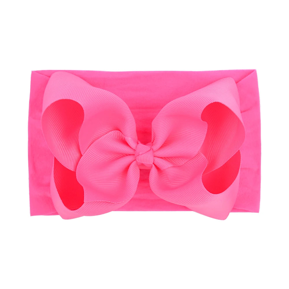 1Pcs Solid Large Baby Bows Cables Turban Headband for Kids Girls Handmade Newborn Toddle Headwear Hair Accessories Wholesale
