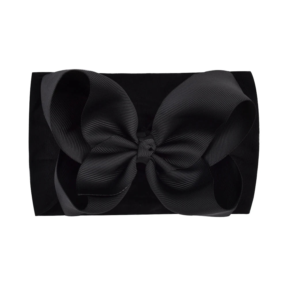 1Pcs Solid Large Baby Bows Cables Turban Headband for Kids Girls Handmade Newborn Toddle Headwear Hair Accessories Wholesale
