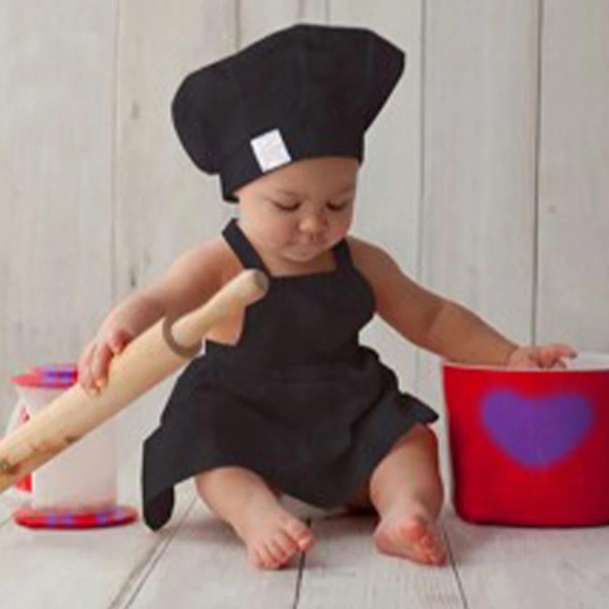 Ylsteed Newborn Chef Set for Photo Shooting Baby Boy Photo Props Bread Print Newborn Picture Idear Infant Photography Outfits