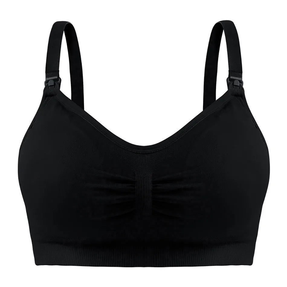 Maternity Nuring Bra Open Button Single Opened For Easy Breatfeeding without Underwire Double Seamless with Removable Breathable
