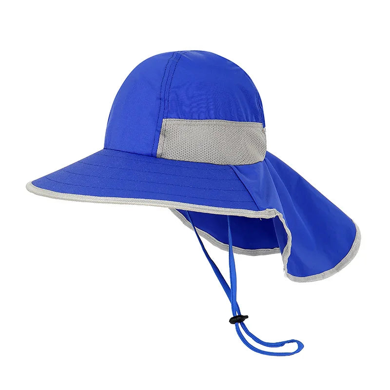 Kids Summer Hat Girls Boys Sun Hat with Neck Flap UV Protection Safari Hat Baby Child Summer Travel Cap 2-12 Years Old