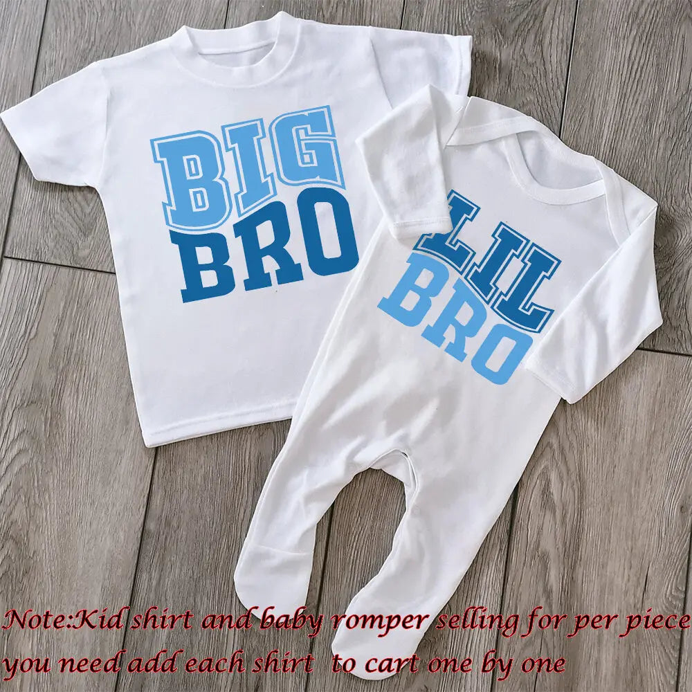 Big Bro Lil Bro / Big Sis Lil Sis Sibling Matching Family Outfits Sibling To Be Matched Shirts Baby Sleepsuit Baby Shower Gift