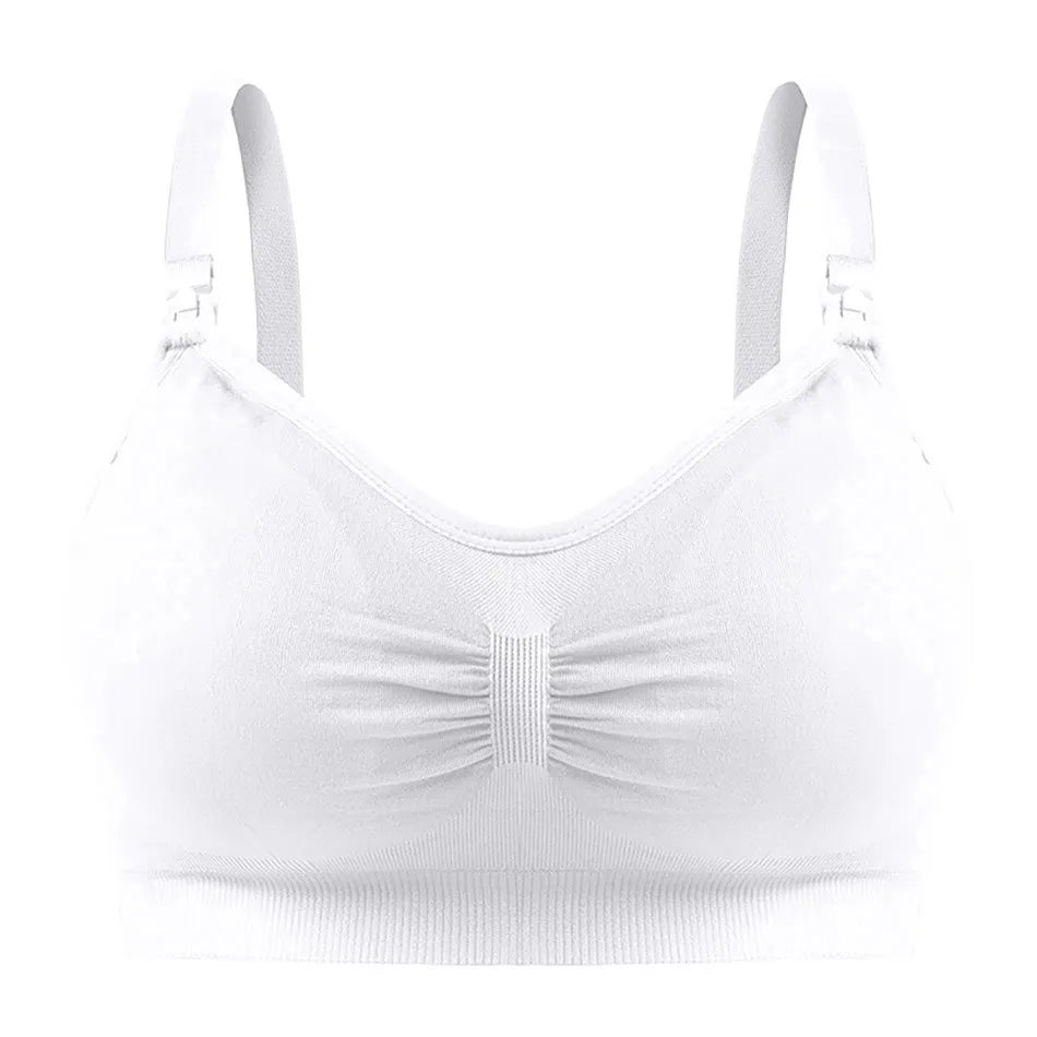 Maternity Nuring Bra Open Button Single Opened For Easy Breatfeeding without Underwire Double Seamless with Removable Breathable