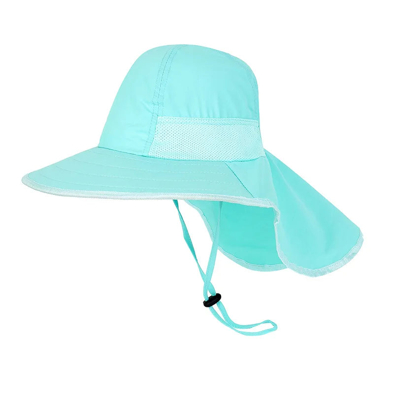 Kids Summer Hat Girls Boys Sun Hat with Neck Flap UV Protection Safari Hat Baby Child Summer Travel Cap 2-12 Years Old