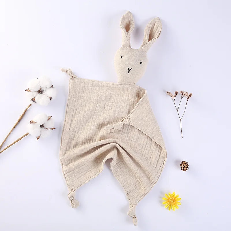 Muslin Baby Comfort Towel Cotton Comforter Blanket Soft Newborn Sleeping Dolls Kids Fashion Sleep Toy Soothe Appease Towel Bibs