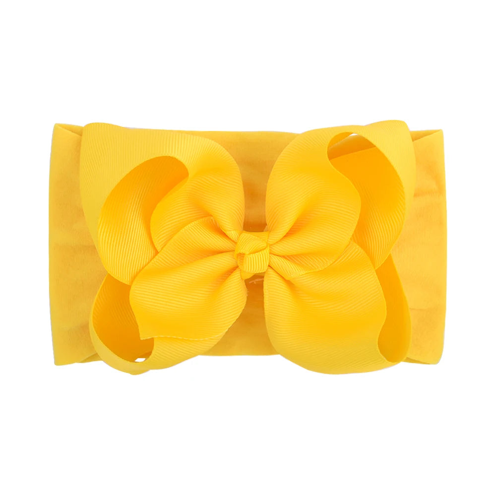 1Pcs Solid Large Baby Bows Cables Turban Headband for Kids Girls Handmade Newborn Toddle Headwear Hair Accessories Wholesale