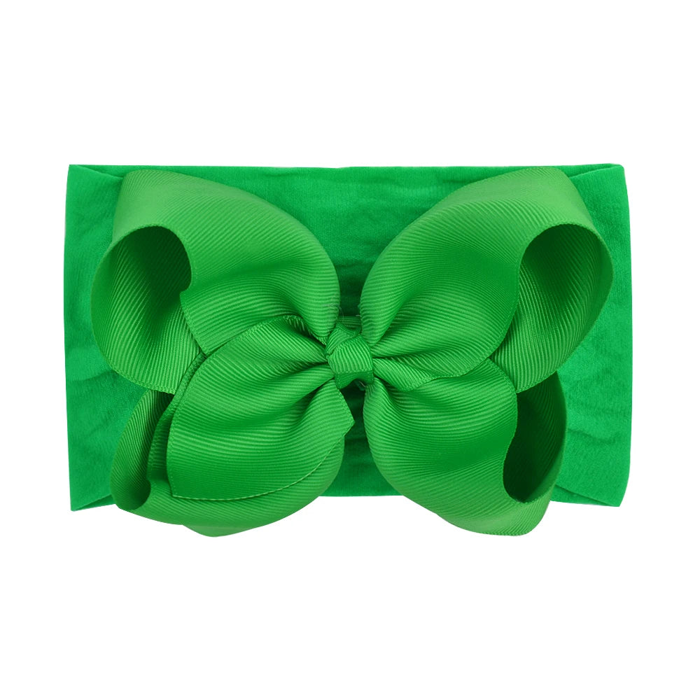 1Pcs Solid Large Baby Bows Cables Turban Headband for Kids Girls Handmade Newborn Toddle Headwear Hair Accessories Wholesale