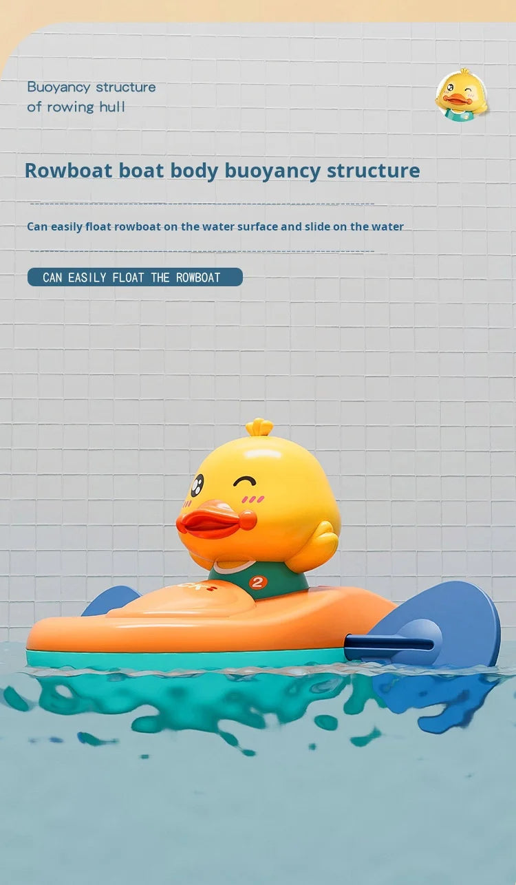 1 Pc Little Yellow Duck Kayak Toy Swimming Pool Bathroom Toy Classic Water Toy Cute Bath Toys Cartoon Little Yellow Duck Boatin