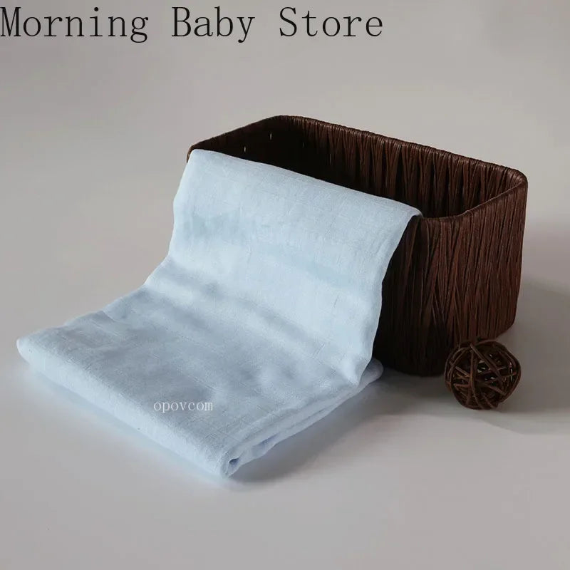 120*120cm Muslin Bamboo Baby Blanket Soft 2 Layers Newborn Swaddle Wrap Bath Towel Blanket Infant Sleepsack Stroller Cover 0-36M