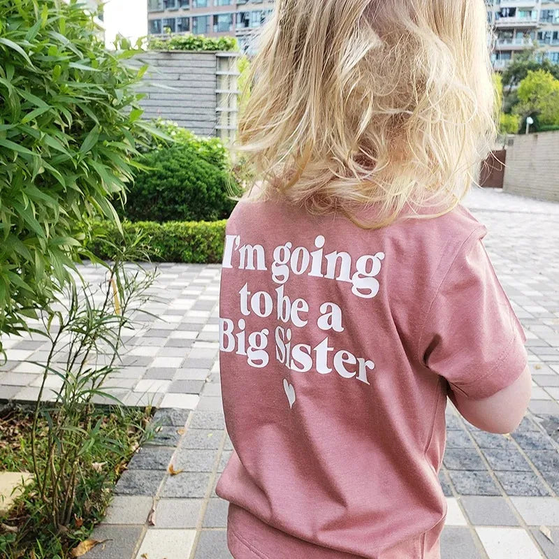 Baby Big Sister Girl Shirt Clothes Cotton Kid Girls Summer Clothes Child T Shirt Tops for Kids Girls Funny Tee Shirt