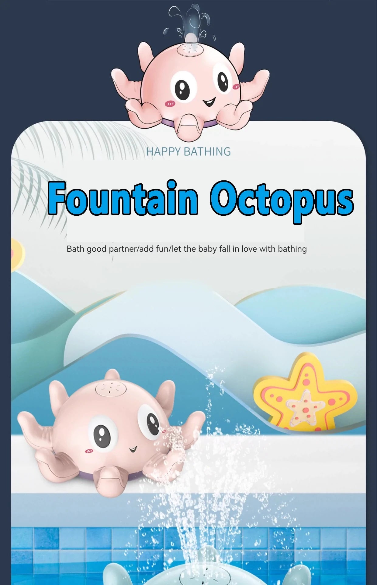 Baby Bath Toys Electric Octopus Automatic Sprinkler Bathtub Toy Swim Pool Bathing Toys with Music LED Light For Kids Gift
